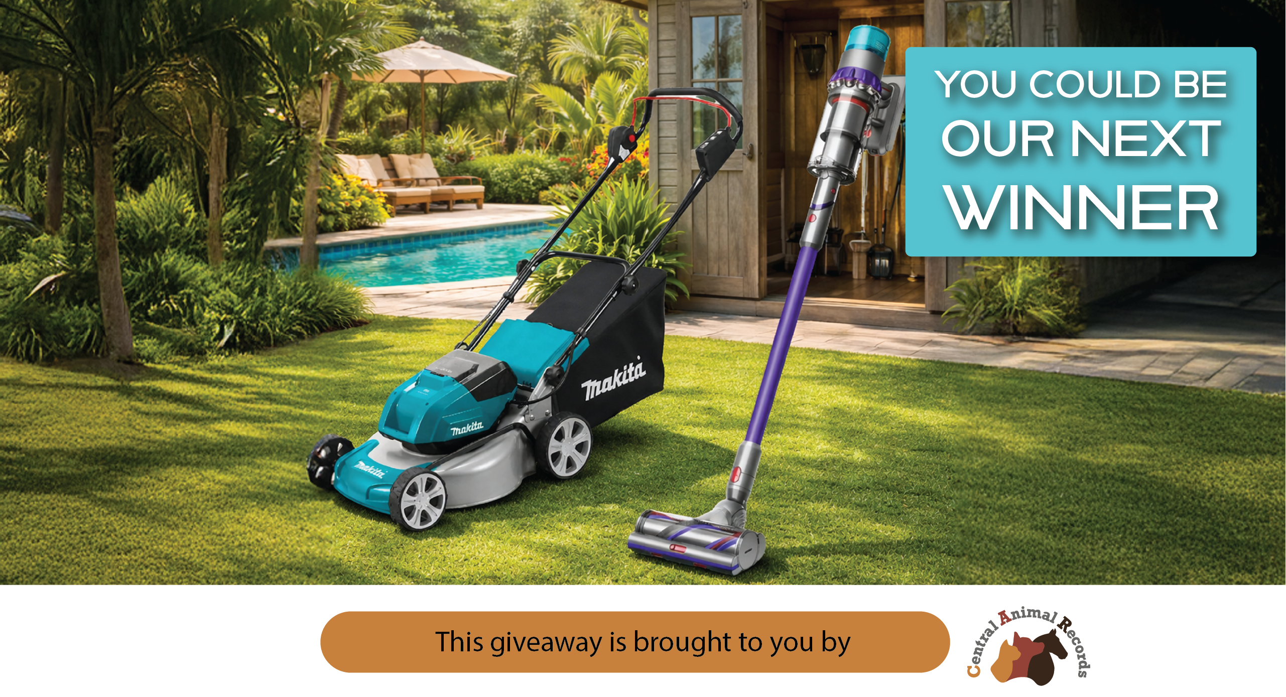 August 2026 Giveaway: Makita Lawn Mower OR Dyson Vacuum