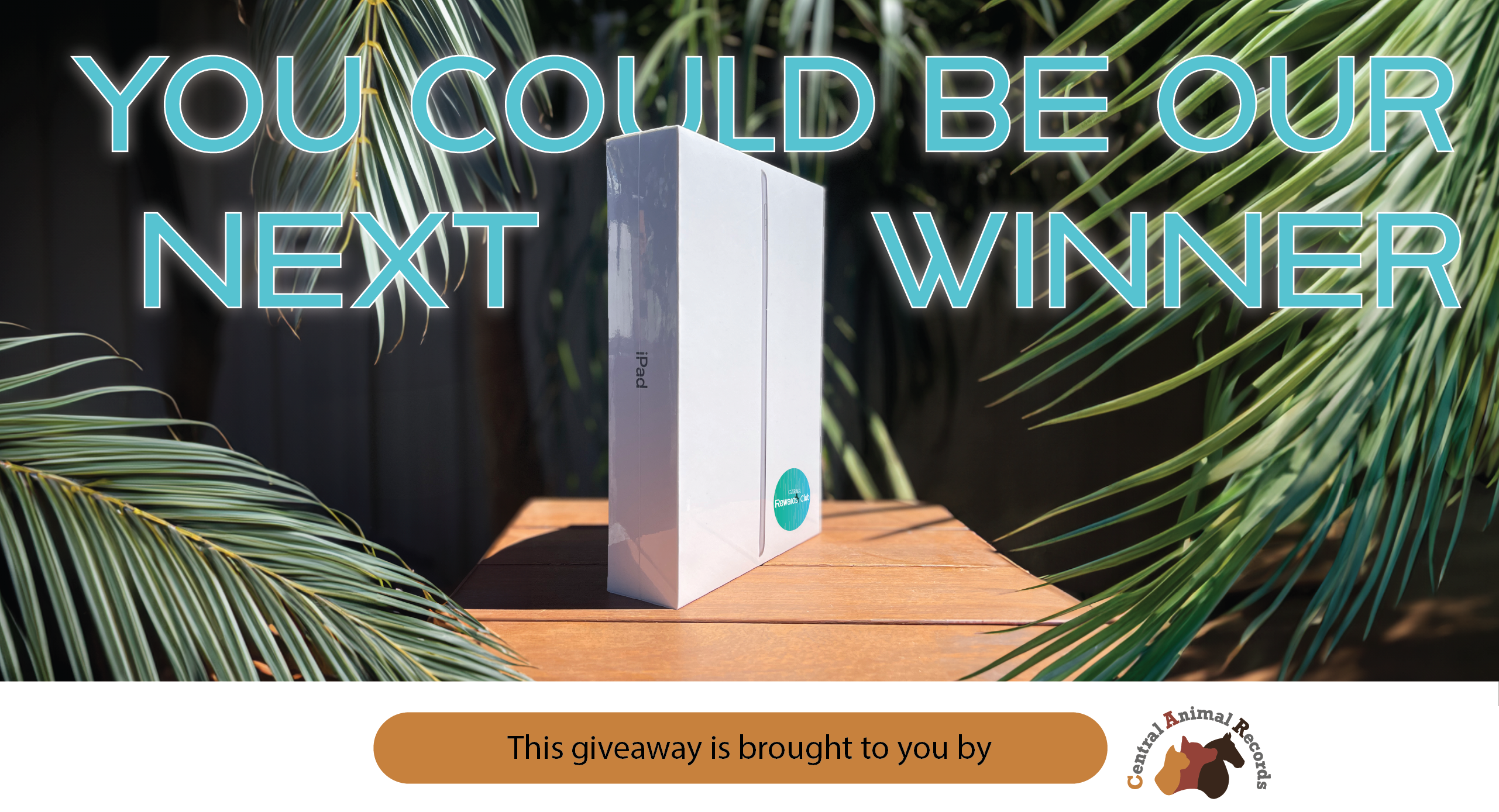 Apple iPad 9th Generation CARMA Rewards Club prize in jungle