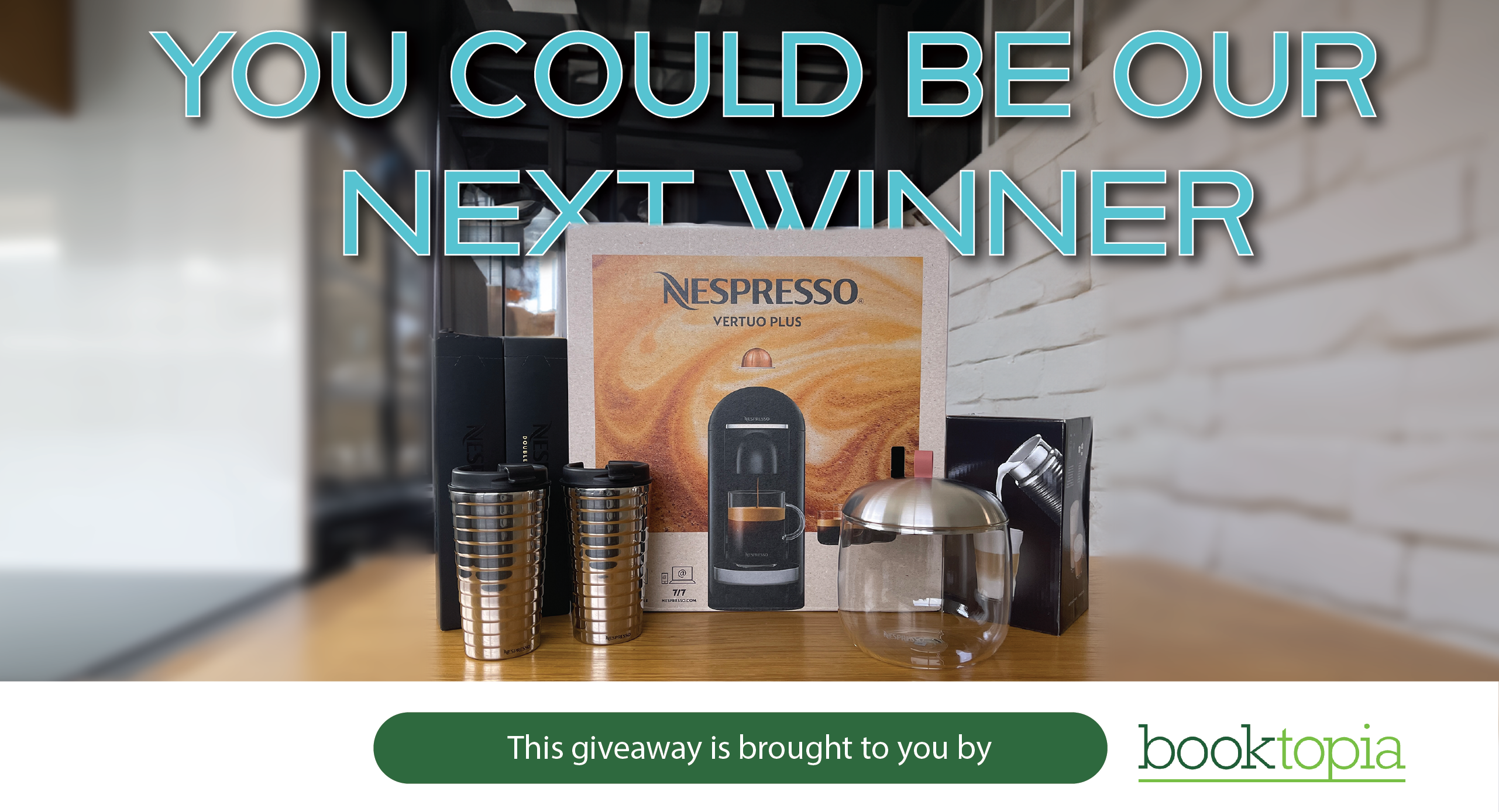 Nespresso Vertuo Plus CARMA Rewards Club giveaway bench top in cafe
